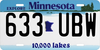 MN license plate 633UBW