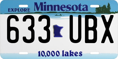 MN license plate 633UBX