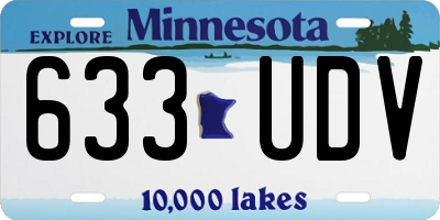 MN license plate 633UDV