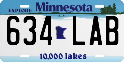 MN license plate 634LAB