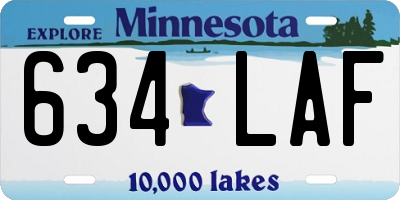 MN license plate 634LAF