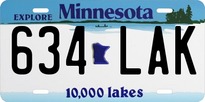 MN license plate 634LAK