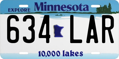 MN license plate 634LAR