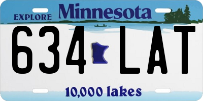 MN license plate 634LAT
