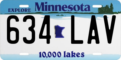 MN license plate 634LAV