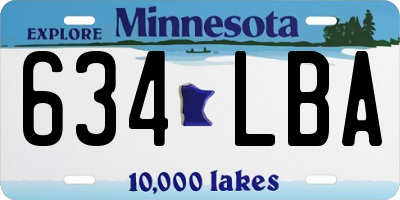 MN license plate 634LBA