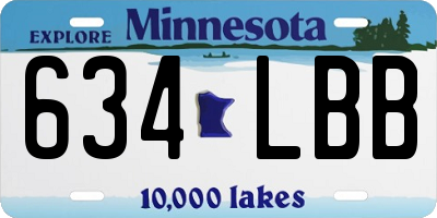 MN license plate 634LBB
