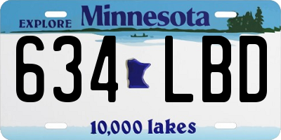 MN license plate 634LBD