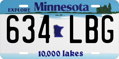 MN license plate 634LBG