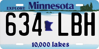 MN license plate 634LBH