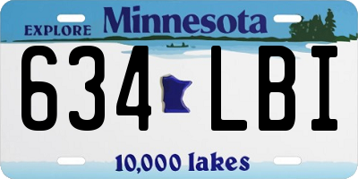 MN license plate 634LBI