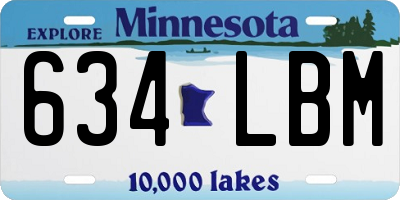 MN license plate 634LBM
