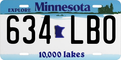 MN license plate 634LBO