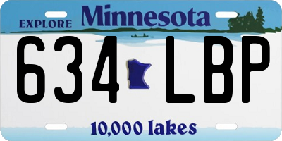 MN license plate 634LBP