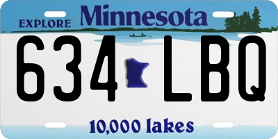 MN license plate 634LBQ