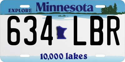MN license plate 634LBR