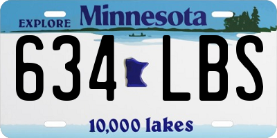 MN license plate 634LBS