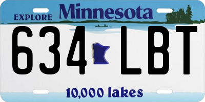 MN license plate 634LBT