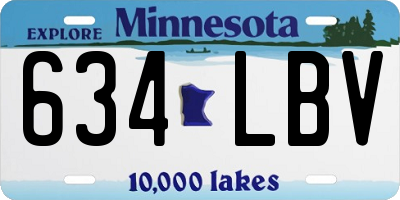 MN license plate 634LBV
