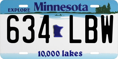 MN license plate 634LBW