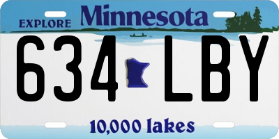 MN license plate 634LBY