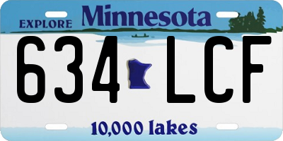 MN license plate 634LCF