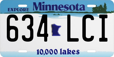 MN license plate 634LCI