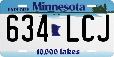 MN license plate 634LCJ