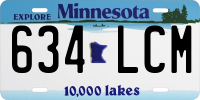 MN license plate 634LCM