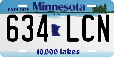 MN license plate 634LCN