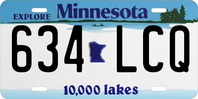 MN license plate 634LCQ