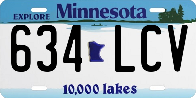 MN license plate 634LCV