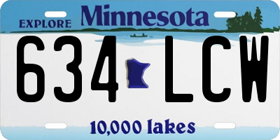 MN license plate 634LCW