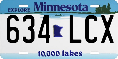 MN license plate 634LCX