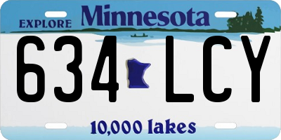 MN license plate 634LCY