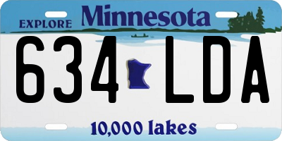 MN license plate 634LDA