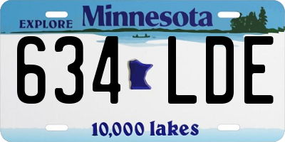 MN license plate 634LDE