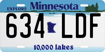 MN license plate 634LDF