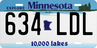 MN license plate 634LDL