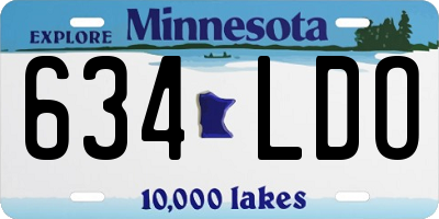 MN license plate 634LDO