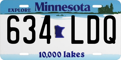 MN license plate 634LDQ
