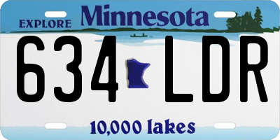 MN license plate 634LDR