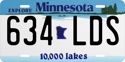 MN license plate 634LDS