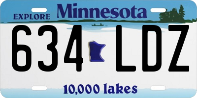 MN license plate 634LDZ