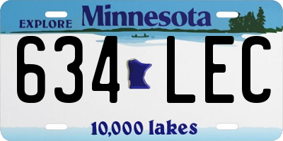 MN license plate 634LEC