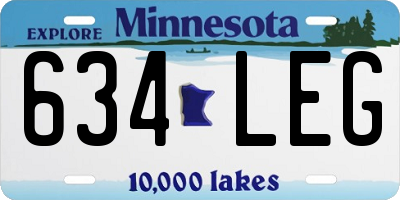MN license plate 634LEG