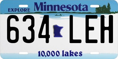 MN license plate 634LEH