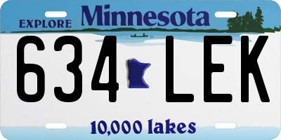 MN license plate 634LEK