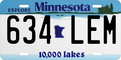 MN license plate 634LEM
