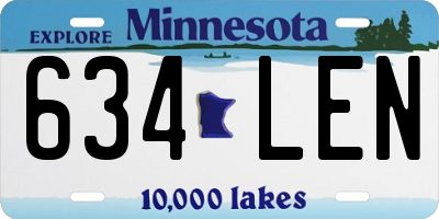 MN license plate 634LEN